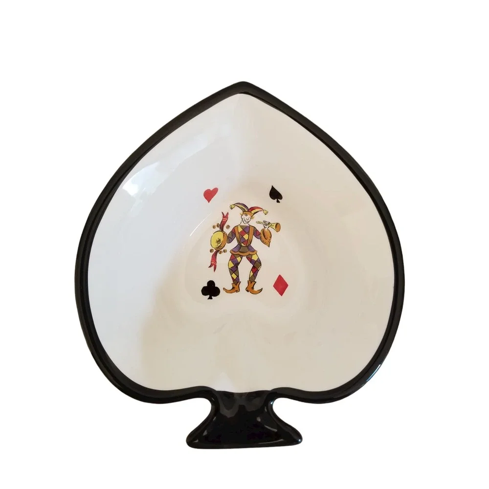King of Hearts Tabletops Gallery Playing Cards Ceramic Snack Plates Set of 4
